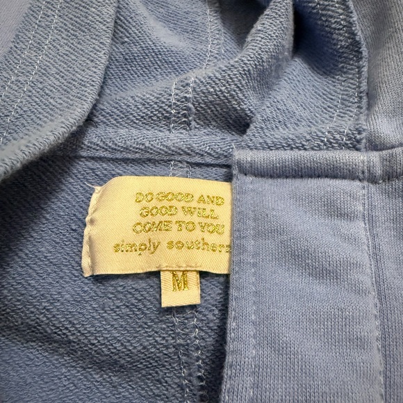 Simply Southern Periwinkle Blue Cropped Hoodie - Picture 3 of 3